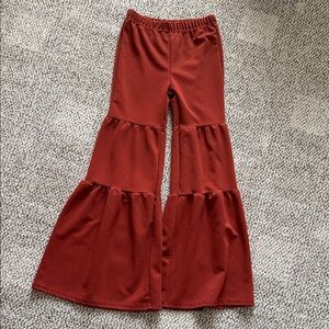 SHEIN Kids Flared bell bottom Brick Red Pants